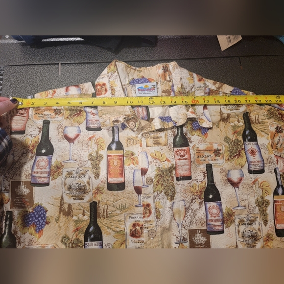 Wave Shoppe San Diego Hawaiian Shirt Wine Vineyard Print Mens 2XL - Picture 8 of 9